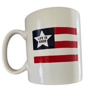NWB Life Is Good Jake American Flag Mug - Patriotic Coffee/Tea Cup